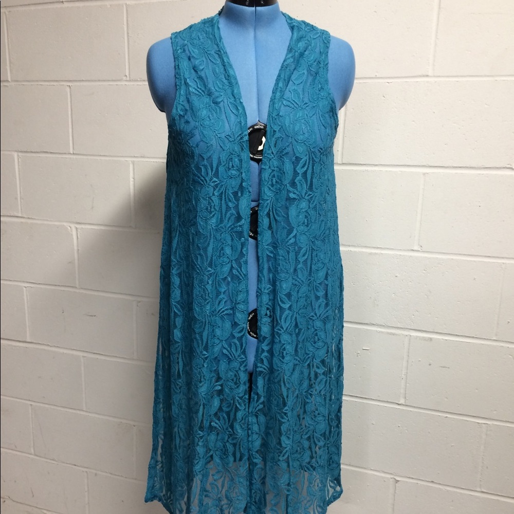 LuLaRoe Blue Lace Joy Vest.